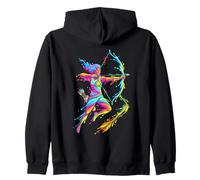 Archery Archer Sport Aquarelle Colorée Splash Art Design Sweat à Capuche