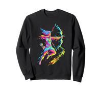 Archery Archer Sport Aquarelle Colorée Splash Art Design Sweatshirt