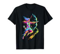 Archery Archer Sport Aquarelle Colorée Splash Art Design T-Shirt
