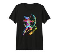 Archery Archer Sport Aquarelle Colorée Splash Art Design T-Shirt Haut de Gamme