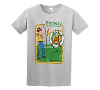 Archery for Beginners Men's T-Shirt Unisex Gray Cotton Hip Hop Print Tee Shirts XXL