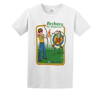 Archery for Beginners Men's T-Shirt Unisex White Cotton Hip Hop Print Tee Shirts XXL