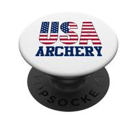 Archery Sports Fan American Flag PopSockets PopGrip Adhésif