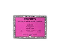 Arches 1795070 Bloc de papier aquarelle (18 x 26 cm, encollé sur les 4 côtés, satiné 300 g/m²), 20 feuilles blanc naturel