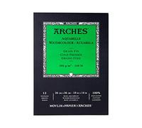 Arches 1795093 Bloc de Papier Aquarelle de 15 Feuilles, Grain Fin, Format A4
