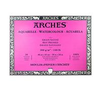 Arches 795076 Bloc Aquarelle Grain Satin Natur Blanc 300G 46X61CM 20P, Bois, 61 x 46 x 1 cm