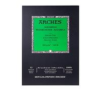 Arches 795094 Pad Aquarelle Grain Fin Naturel Blanc 300G A3 12P, Bois