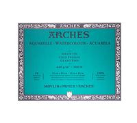 Arches Aquarelle Bloc 10 Feuilles 640 g Grain Fin 31 x 41 cm Blanc Naturel