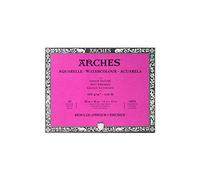 ARCHES Aquarelle - Bloc 20 feuilles 28x36 collé 4 côtés - 300g/m² - grain satiné, blanc naturel, 4 bords francs