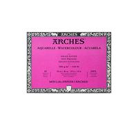 Arches Aquarelle Bloc 20 Feuilles 300 g Grain Satiné 26 x 36 cm Blanc Naturel