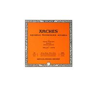 ARCHES Aquarelle - Bloc 20 feuilles 31x31 collé 4 côtés - 300g/m² - grain torchon, blanc naturel, 4 bords francs