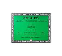 ARCHES Aquarelle - Bloc 20 feuilles 31x41 collé 4 côtés - 300g/m² - grain fin, blanc naturel, 4 bords francs