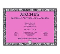 Arches - Bloc Aquarelle - 18 x 26 cm - 300gm² - Satin - Blanc