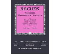 ARCHES- Bloc Enc 14,8 x 21 12H Aquarelle 100% Satin 300 g Blanc Nat, A1795095