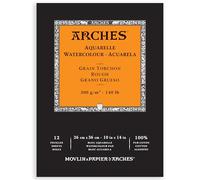 Arches- Bloc Enc 26 x 36 12H Aquarelle 100% épais 300 g Nat, A1795103, Blanc Naturel