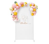 Arches de mariage pour cérémonies - 1 m x 2 m - Rectangulaire - En métal - Cadre pour arche de ballons - Décoration pour anniversaire, fête - Blanc