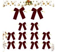 Arches de Velours Bordeaux - Arches de Sapin de Noël en Velours, Arches de Noël décoratives | Décorations de Noël pour l'artisanat Fait à la Main en intérieur en Plein air Guirlande Porte Cour