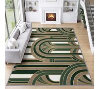 Arches Géométriques Doux Tapis 140x200 cm | Poil Ras Utilisable toute l'année Art Déco Bâtiments Vintage Tapis, pour Chambre Salle Manger Bureau Cuisine