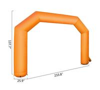 Arches Jumelles 26 Pieds x 13 Arc Arc-en-Ciel Gonflable avec 370 W Blower Advertising Birthday Party Decoration Arch,Forte Adaptabilité(Orange 0.8mm)