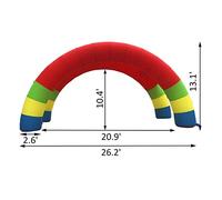 Arches Jumelles 26 Pieds x 13 Arc Arc-en-Ciel Gonflable avec 370 W Blower Advertising Birthday Party Decoration Arch Outils de Bricolage(Rainbow)