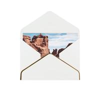 Arches National Park Entrée Carte de vœux horizontale avec bordure dorée avec enveloppe pour vacances, anniversaire, anniversaire de mariage, fête (2 pièces)