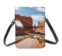 Arches National Park Entrée Petit sac à bandoulière pour femme Sac à main pour téléphone portable Sac portefeuille en cuir PU avec bandoulière