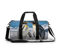 Arches National Park - Petit sac de sport de voyage standard avec compartiment - Sac de voyage pour homme et femme, Jeunes pingouins avec neige, 17.7in/9in/9in