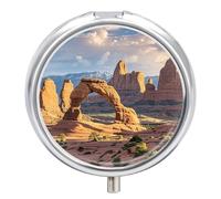 Arches National Park Petite boîte à pilules de voyage à 3 compartiments avec design anti-mélange facile à récupérer pour médicaments, vitamines et compléments