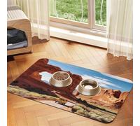 Arches National Park Tapis d'alimentation pour animal domestique 40 x 60 cm, tapis absorbant pour gamelle de nourriture et d'eau, tapis de nourriture pour chat en cuir synthétique, tapis imperméable à