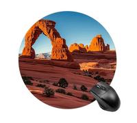 Arches National Park Tapis de souris standard Tapis de souris rond en cuir antidérapant Base en caoutchouc Tapis de souris imperméable pour ordinateur portable Souris sans fil Clavier à domicile