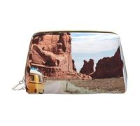 Arches National Park Trousse de maquillage portable en cuir imperméable pour pinceaux de maquillage (17 x 10,9 cm), blanc, Taille unique