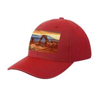 Arches National Park Trucker Casquette de baseball pour homme et femme Chapeau de golf réglable pour course à pied, pêche, gym, Style rouge, taille unique