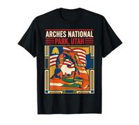 Arches National Park Utah Drapeau Rétro Voyage Paysage T-Shirt