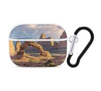 Arches - Organiseur pour écouteurs du parc national - Housse de protection antichoc pour Airpods Pro avec mousqueton et clip anti-chute pour Airpods Pro 2e génération - Blanc