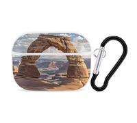 Arches - Organiseur pour écouteurs du parc national - Housse de protection antichoc pour Airpods Pro avec mousqueton et clip anti-chute pour Airpods Pro 2e génération - Blanc