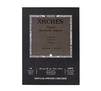 ARCHES Velin d'Arches - Bloc 16 feuilles 23x31 collé petit côté - 200g/m² - grain fin, crème, 4 bords francs