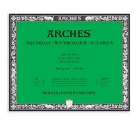 Arches Watercolor Bloc Papier Aquarelle Grain Fin 300G 41X51 cm 20 Feuilles, 100% Haders, Blanc Naturel, Set Pièces