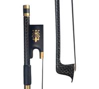 Archet De Violon 4/4 En Fibre De Carbone Tressée En Soie Dorée Et Queue En Ébène