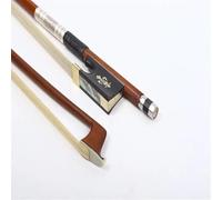 Archet de violon 4/4 en soie colorée grenouille en ébène poils naturels incrustation de fleurs dorées bien équilibré