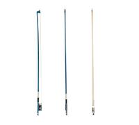 Archet De Violon 4/4 Rond En Fibre De Carbone Bleu En Crin De Cheval De Mongolie Gainé D'argent Avec Incrustation D'œillet