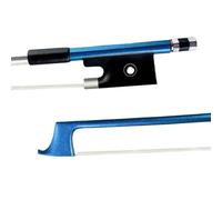 Archet De Violon Archet De Violon En Fiber Carbone Bleu Bâton Rond 4/4 Crin Cheval Mongol Enveloppe Argentée Léger Et Durable