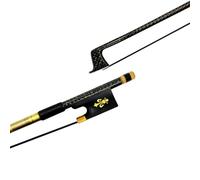 Archet de violon de performance Archet de violon professionnel 4/4 en fibre de carbone tressée en soie dorée crin de cheval blanc et prêle noire(Style 2)