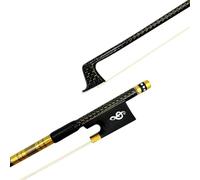 Archet de violon de performance Archet de violon professionnel 4/4 en fibre de carbone tressée en soie dorée crin de cheval blanc et prêle noire(2 style 3)