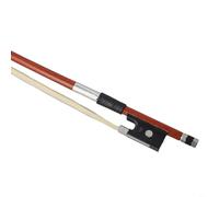 Archet de violon en bois rouge avec crin de cheval pour violon 1/4 1/8 1/10, courbe droite pour débutants, soie argentée et poignée en plastique, accessoire idéal pour l'exercice et le jeu (1/4)