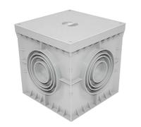Archet étanche de sol électrique gris carré avec couvercle aveugle IP54 Archet d'arrosage et d'électricité en PVC pour jardin, drainage irrigation, installations électriques Tuyaux (300x300 mm)