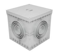 Archet étanche de sol électrique gris carré avec couvercle aveugle IP54 Archet d'arrosage et d'électricité en PVC pour jardin, drainage irrigation, installations électriques Tuyaux (200x200 mm)