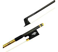 Archets de violon faits à la main Archet de violon professionnel 4/4 en fibre de carbone tressée en soie dorée crin de cheval blanc prêle noire(Type 2)