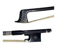 Archets de violon faits à la main Archet de violon tressé en fibre de carbone taille 4/4 3/4 1/2 1/4 fibre d ébène maillechort crin de cheval blanc(1/2)