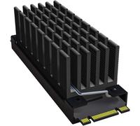 Archgon HS-0130 Radiateur pour refroidisseur NVMe/SATA M.2 SSD 2280 PCIe,hauteur 25 mm,couvre 57 mm,aluminium,coussin thermique 2X,montage par clip à ressort,passif,noir