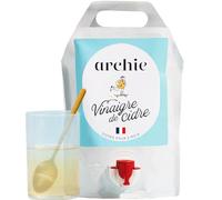 Archie, Recharge Vinaigre de Cidre de pomme Biologique, 1L - Non filtré, non pasteurisé, avec la mère de vinaigre. Made in France, Normandie. Savoir-faire artisanal. Format Éco. Cure 100 jours.
